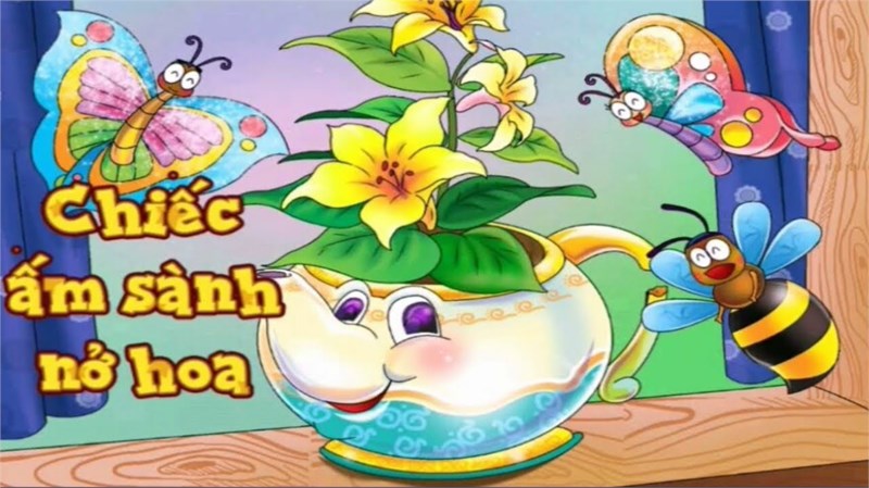 Chiếc ấm sành nở hoa